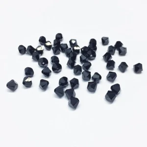 (25) Bicones de cristal de Swarovski negro azabache de 4 mm - ¡Preciosos! - Imagen 1 de 1