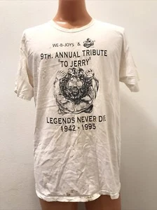 VTG 90s RIP Jerry Garcia Annual Tribute Legends Never Die Men's White T-Shirt - Picture 1 of 9