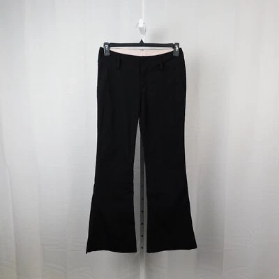 Y2K Tommy Hilfiger Juniors Low Rise Flared Pants - 7, Black 30 Inseam #1370 - Image 1 of 4