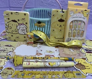 POMPOMPURIN Korb A7 Notizbuch Gummianägel Gelstift Schlüsselband Geschenkpaket SANRIO - Bild 1 von 9
