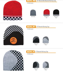 Berretto Berretto Berretto Berretti Caldi Berretti Berretti Invernali Auto Corsa Bandiera Dama Unisex - Foto 1 di 20