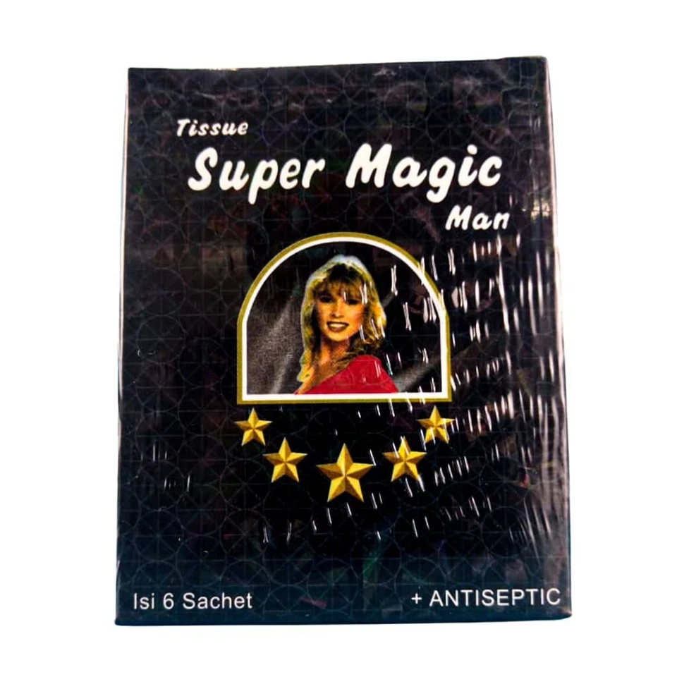 Tejido húmedo antiséptico Super Magic Man retardo prolongado eyaculación sexual 3 cajas Foto 1 de 4