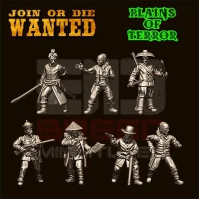 JOIN OR DIE Tong Gang - Chinese Wild West- Old West - 28mm or 32mm - Outlaws - Cowboy - Pulp