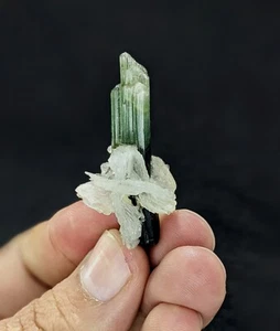 Hermosos Cristales de Turmalina de Gorra Verde con Cleavelandita Staknala Pakistán - Imagen 1 de 15