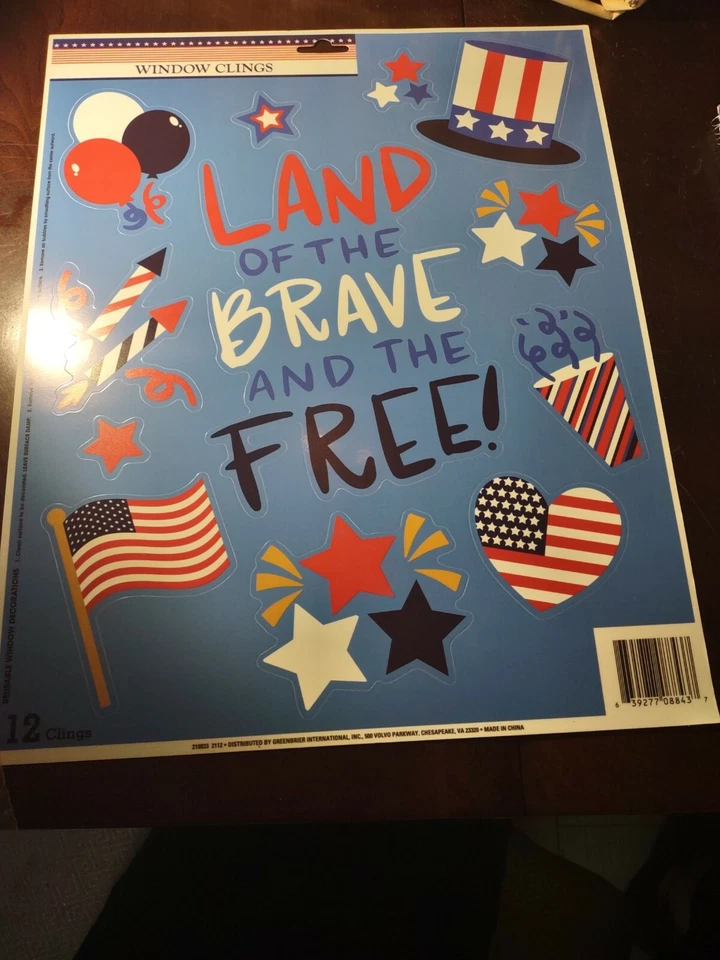 Support Our Troops Flag Eagle Liberty 33 Patriotic Window Clings July 4th Decor