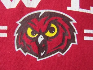 Temple Owls T Shirt Red with Owl Mascot XXL - Picture 1 of 12