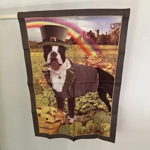 Boston Terrier Hund Irish Saint Patrick’s Flagge Wandbehang - Bild 1 von 4