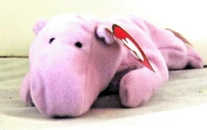 EUC McD McDonald's 1998 TY Teenie Beanie HAPPY the HIPPO with Hang Tag - Picture 1 of 3