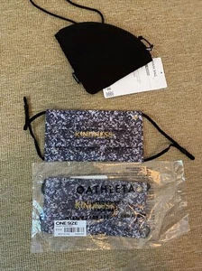 Athleta 2 LAYED ADJUSTABLE FACE MASK 100% COTTON And 1 Zippered Face Mask Bag - Picture 1 of 3