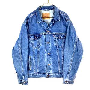 Vintage Levi’s Denim Jean Jacket Size XL Blue Button Up - Picture 1 of 3
