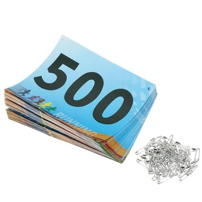 Tearproof Running Bib Numbers 7x6 Inch, 1-500 Race Competitor Numbers with Sa... - Image 1 of 4