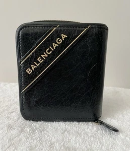 Cartera compacta con cremallera manta negra BALENCIAGA 2017 - Imagen 1 de 6