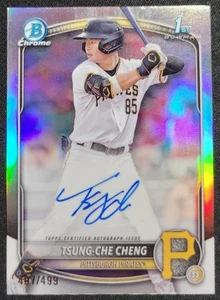 TSUNG-CHE CHENG 2025 BOWMAN 1ST BOWMAN CHROME REFRACTOR AUTO RC /499 PIRATES SP - Picture 1 of 2