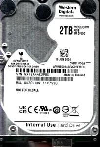 WD20JDRW-11C7VS0 S/N: WX72A WESTERN DIGITAL 2TB THAILAND JUN 2024 - Picture 1 of 2