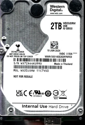 WD20JDRW-11C7VS0 S/N: WX72A WESTERN DIGITAL 2TB THAILAND JUN 2024 - Image 1 of 2
