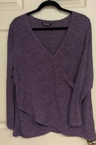 Maglia Bloomchic donna taglia 18/20 viola malva manica lunga look a strati - Foto 1 di 5