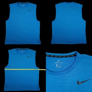Herren M Nike Dri Fit Royal Blau & Schwarz Ärmellos Muskel Tank Top Shirt - Bild 1 von 7