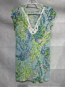 Lilly Pulitzer Brewster Dress Sky Blue Heaven Sz S Cap Sleeve V-Neck Beach NWOT - Picture 1 of 3