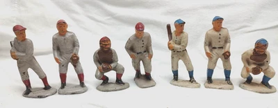 1930-е Auburn Резиновая Коллекция Бейсболистов из 7 Красных и Синих Фигурок - Изображение 1 из 4