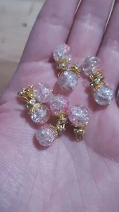 18mm fancy clear pink & orange gem dress coat button sew on jewel rhinestone - Picture 1 of 2