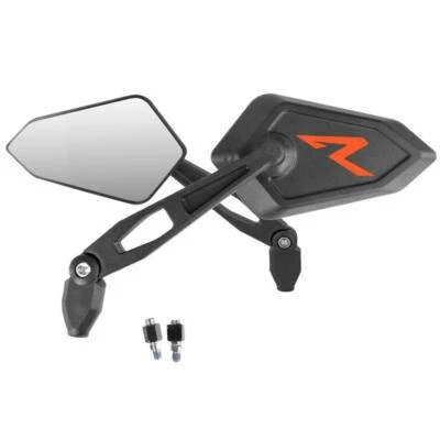 Pareja De Espejos Street Con Logo Naranja Para KTM Duke Superduke ADV LOG - Imagen 1 de 3