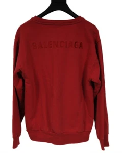 Balenciaga Kids Logo Sweatshirt Size 10 Red Cotton Sweater Pullover Thermal - Picture 1 of 7