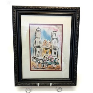 1997 Arizona Highways Ted DeGrazia Framed Print "Papagos Going to Xavier" 7"x10" - Picture 1 of 4