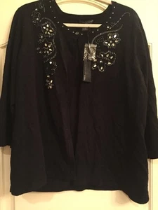 Elena Solano Black Size 1X Knit Sweater - Picture 1 of 3