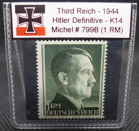 Adolf Hitler 1944 WW2 Stamp 1 Reichsmark High Value Third Reich Nazi Germany Cover