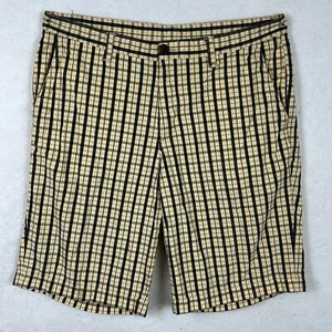 An Original Penguin Men’s Cotton Shorts | Muted Yellow & Blue Plaid | Size 36 - Picture 1 of 10