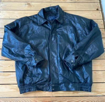 great northwest clothing company Men’s full zip leather jacket Size L Black - Image 1 of 4