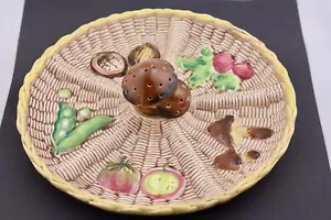 VINTAGE TILSO CERAMIC 10” APPETIZER TRAY WITH TOOTHPICK HOLDER - MINT - Picture 1 of 7