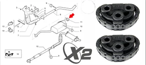 2X SUPPORTO TERMINALE MARMITTA RINFORZATO PER FIAT 500 (312)PANDA 169 DAL 2003 - Imagen 1 de 4