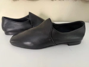 Aquatalia Ballet Flat Women Black Nappa Leather Revy Comfort Travel Loafer 10 - Picture 1 of 13