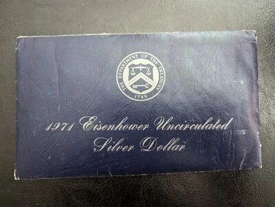1971 S IKE Eisenhower 40% Silver Dollar US Coin Blue Ike Brilliant Uncirculated - Image 1 of 4