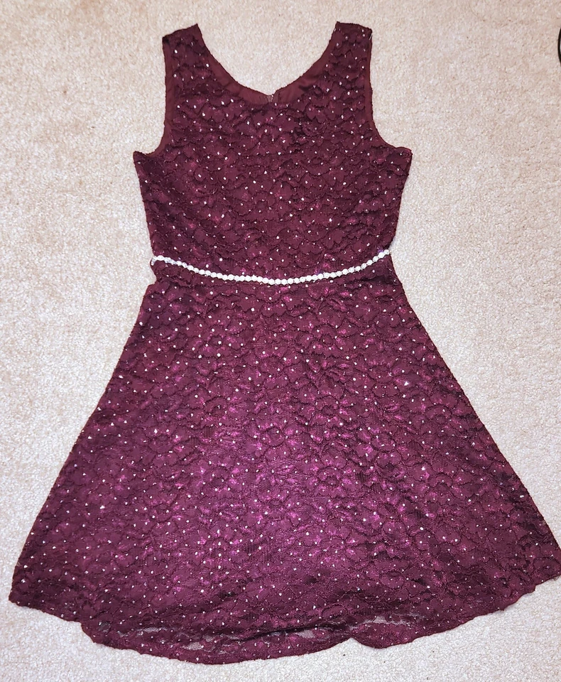 Niñas Talla Grande, 12 Borgoña, Vestido, Vestido Formal Foto 1 de 4