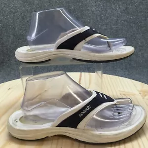 Speedo Sandals Womens 9 Flip Flop Thong White Faux Leather Toe Post Casual - Picture 1 of 16
