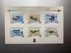 2023 Minifoglio Foglietto da 6 Centenario Aeronautica Militare con Velivoli - Afbeelding 1 van 2