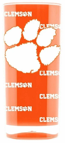 Clemson Tigers 16oz Square Insulated Acrylic Tumbler [NEW] NCAA Cup Mug Pint Cover