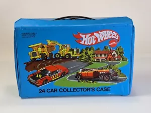 Vintage 1980 Hot Wheels 24 Car Collector's Case/White Trays Blue Mattel #8227 - Picture 1 of 7