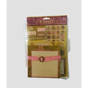 K&Co Peabody Accordion Book Kit Paper Stickers Tags 4.5x4.5 Inch Open Package - Picture 1 of 7