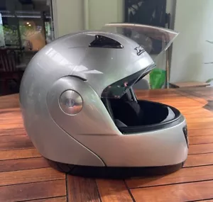 Helmet M2R Made 2 Race 901 Flip-Up Full Face Vented Silver LOOKS NEW Size: LARGE - Picture 1 of 7