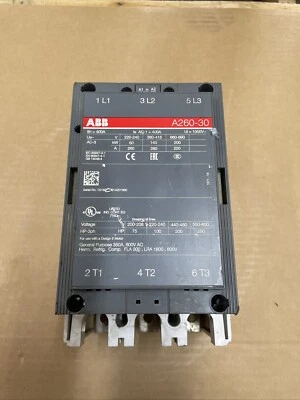 ABB A260-30 CONTACTOR 600VAC 250HP 3PH 400A BOBINA 230-240V Foto 1 de 4
