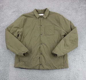 Hill City Shirt Jacket Mens Large Green Thermal Light Weight Coat Snap Front - Picture 1 of 15