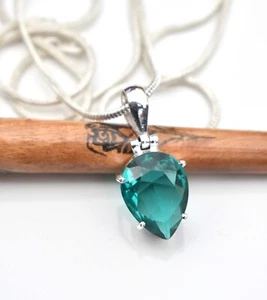 Tourmaline Handmade Gemstone 925 Sterling Silver Unique Beautiful Necklace-17-18 - Picture 1 of 6