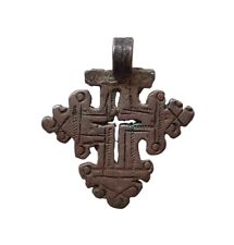 *HH* Antica Croce Copta Etiope Crocifisso Crocefisso Ciondolo Religiosa Votiva 