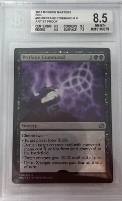 Mtg 1 X Profane Command FOIL Modern Masters 2015  (Artist Proof) Bgs 8.5 Nm-mt+ - Image 1 of 2
