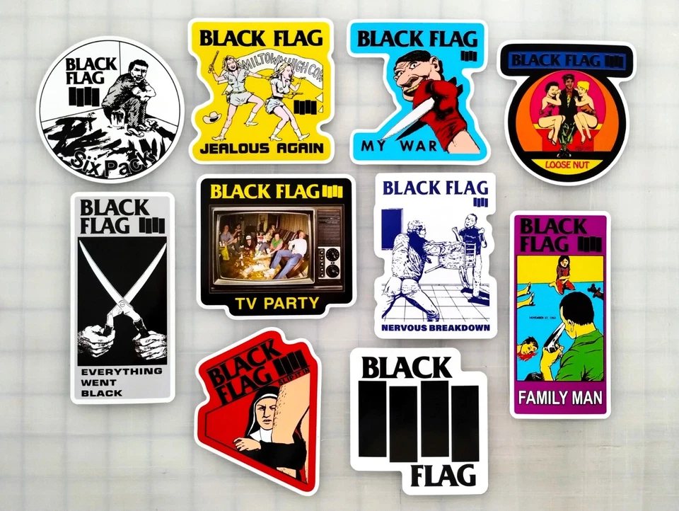 Paquete de pegatinas (10 pegatinas de vinilo banda de punk rock hardcore años 80) Foto 1 de 1