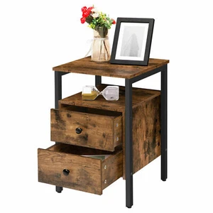 HOOBRO Bedside Table with Drawer Side Table End Table Nightstand Industrial - Picture 1 of 12