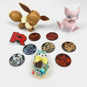 Junk Drawer Lot Pokemon Bandai Mew Hallmark Eevee Coins Kyara Kawaii Panda Parts - Picture 1 of 13